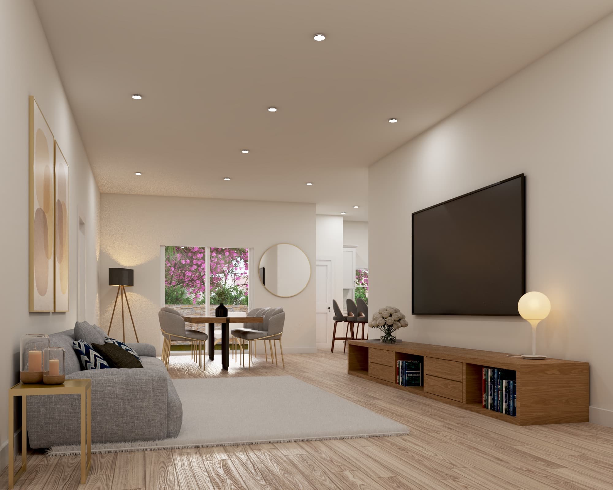 Living room interior render